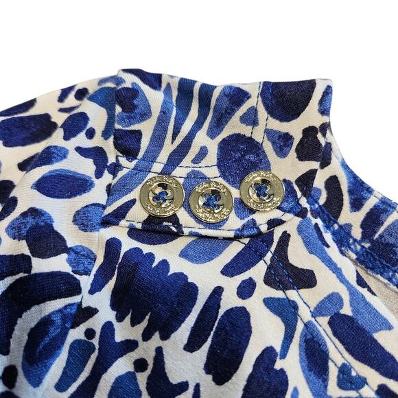 Lilly Pulitzer Sophie Dress Taverna Tile UPF 50+ 3/4 Sleeve Blue & White Small - Picture 6 of 14